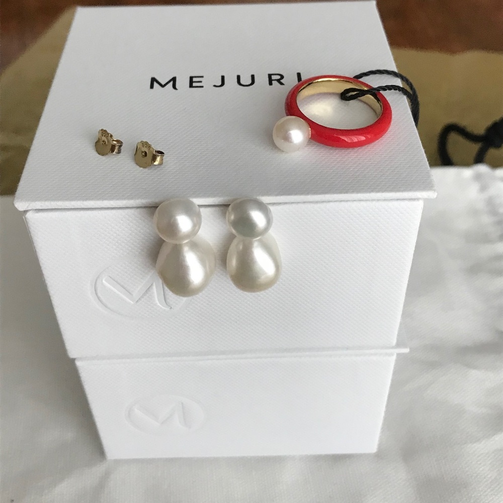 Mejuri Pearl ring&earrings